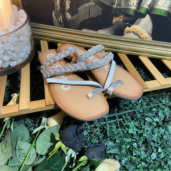 White GIOSEPPO Sandals With Strass Details . Size - 39